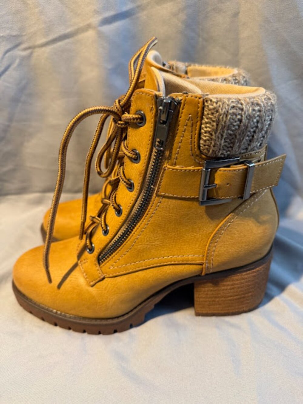 MIA Lace Up Boots Beckham TPE BRUS Size 8 M